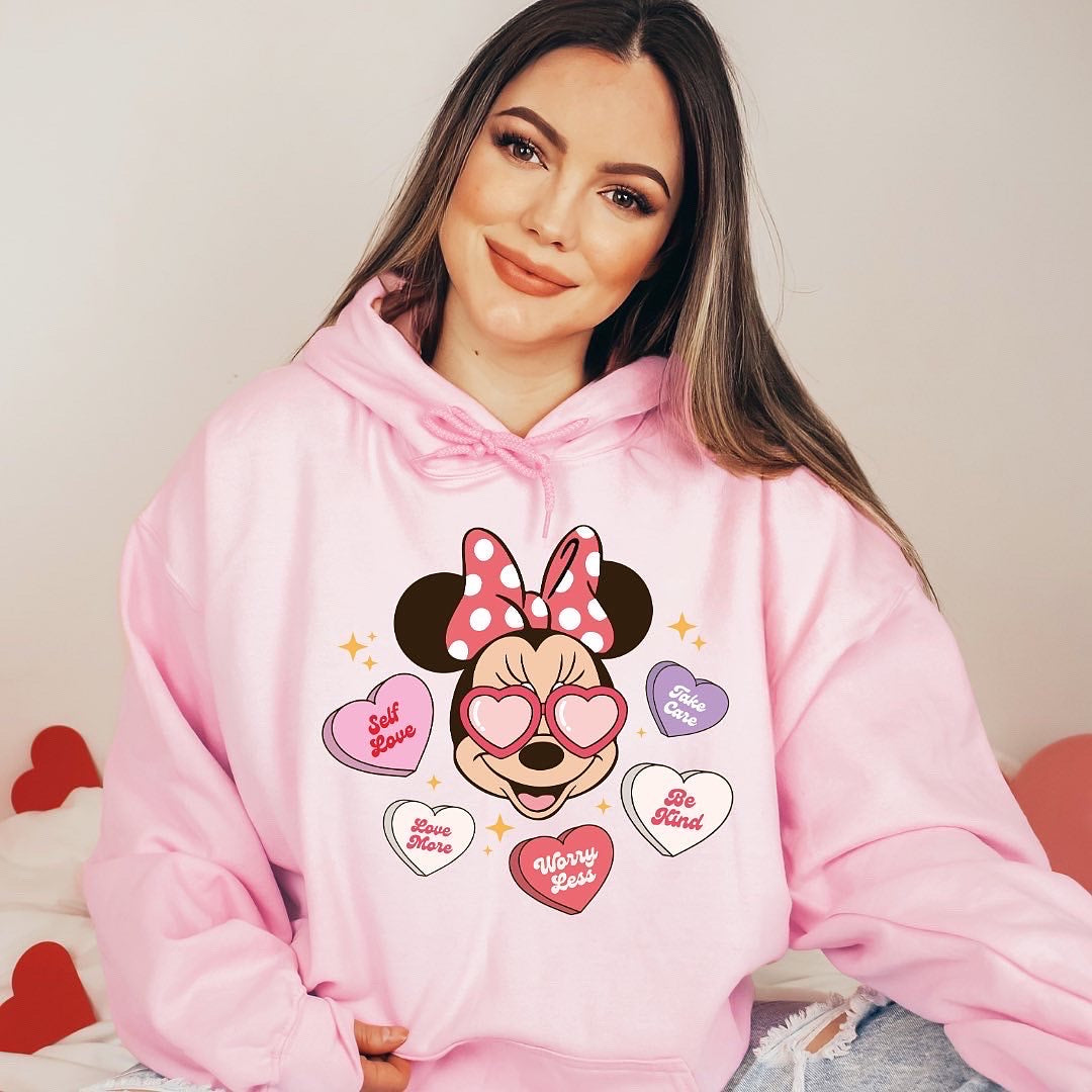 Be My Minnie design printed on soft cotton tee and sweatshirt, featuring motivational graphic tee