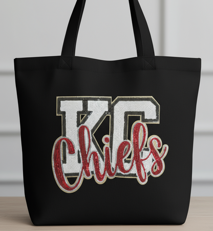 KC Chiefs Patch on Tote Bag - Proper Size