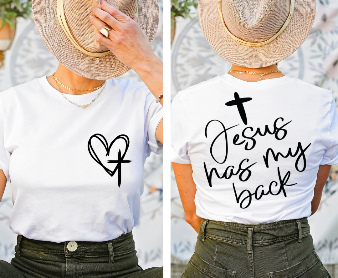 Jesus Has My Back( Pocket Included)-screen print transfer - Malitreend