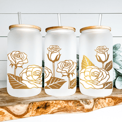 Gold Roses-16oz Cup Wrap